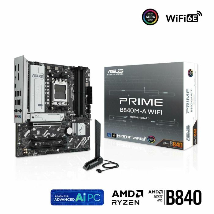 ASUS PRIME B840M-A WiFi Placa Base AMD B840 Zócalo AM5 DDR5 Micro ATX Wi-Fi 6E 19