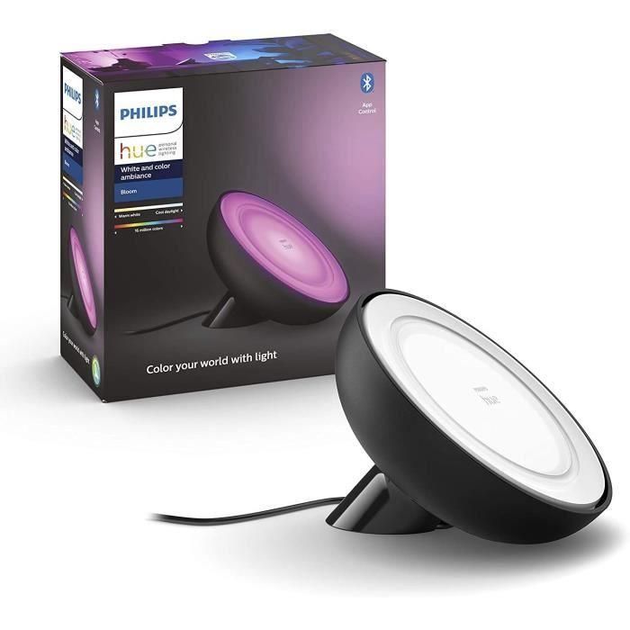 Philips Hue White & Color Ambiance, Bloom, Black, Bluetooth Compatible, funciona con Alexa, Google y HomeKit Philips Hue White & Color Ambiance, Bloom, Black, Bluetooth Compatible, funciona con Alexa, Google y HomeKit