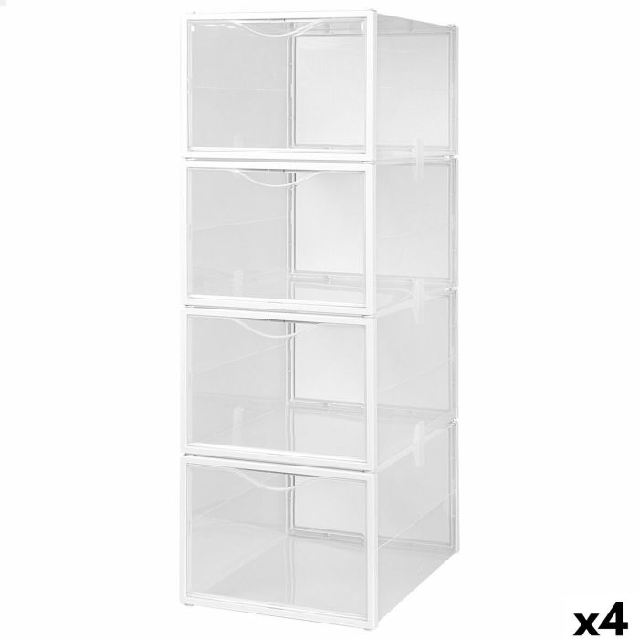 Caja apilable para zapatos Max Home Polipropileno ABS 25 x 18,5 x 35 cm (4 Unidades) Caja apilable para zapatos Max Home Polipropileno ABS 25 x 18,5 x 35 cm (4 Unidades)