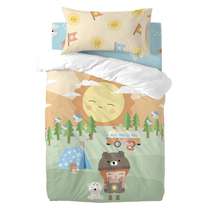Juego de funda nórdica HappyFriday Happynois Camping Multicolor Cuna de Bebé 2 Piezas 0 Juego de funda nórdica HappyFriday Happynois Camping Multicolor Cuna de Bebé 2 Piezas 0