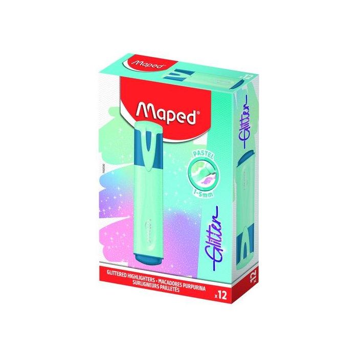 Marcador Fluor Maped Fluo Glitter Azul