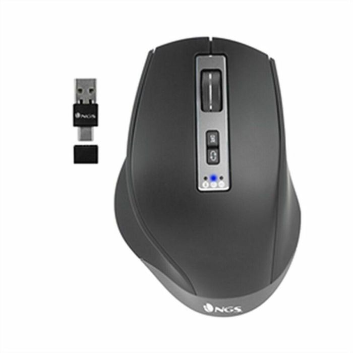 NGS Ratón Multidispositivo Inalámbrico Recargable Bluetooth 4.0 y 2.4Ghz, Sensor Láser 800/1600/3200 DPI, BLUR-RB