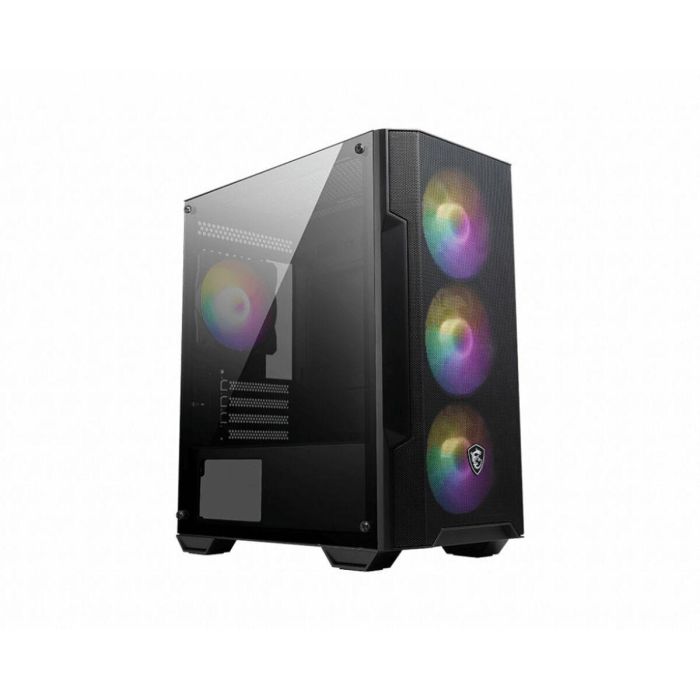 MSI MAG Forge M100A Caja PC Micro Torre Gaming con Panel de Vidrio Templado, Compatible Micro-ATX/Mini-ITX, Negro/Transparente