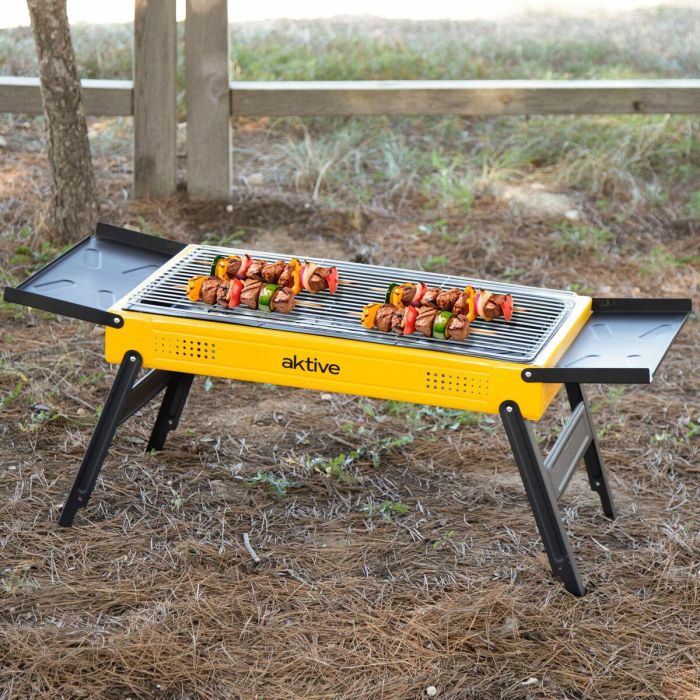 Barbacoa Portátil Aktive Acero 89 x 33 x 33 cm Amarillo 2 Barbacoa Portátil Aktive Acero 89 x 33 x 33 cm Amarillo 2
