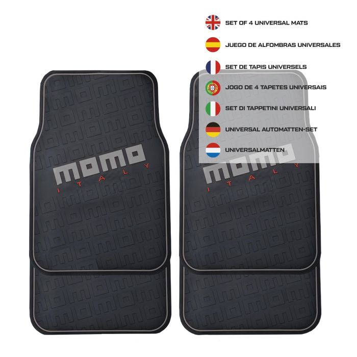 Set de Alfombrillas para Coche MOMO CM009BG Negro/Rojo PVC