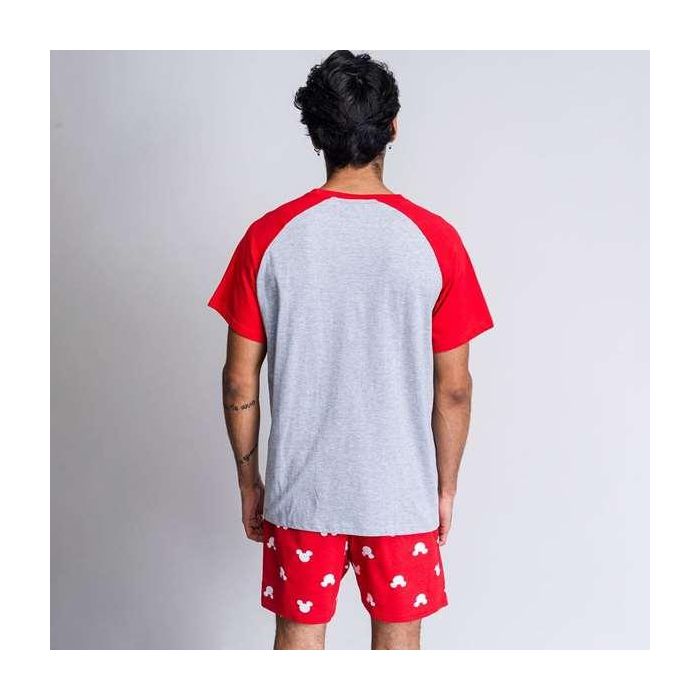Pijama de Verano Mickey Mouse Rojo (Adultos) Hombre Gris S 5 Pijama de Verano Mickey Mouse Rojo (Adultos) Hombre Gris S 5