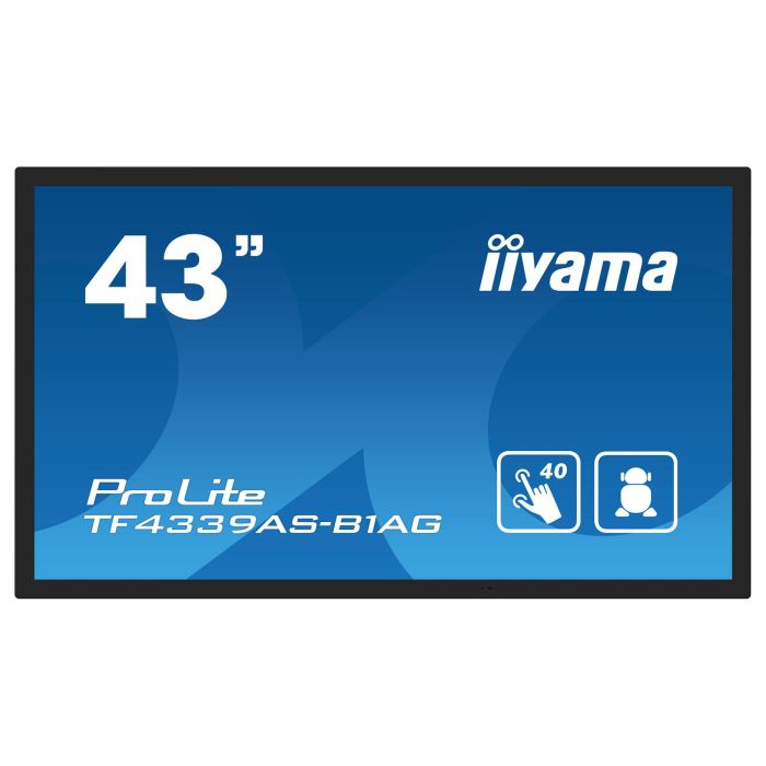 iiyama TF4339AS-B1AG Pantalla Táctil 108cm (43") 4K Ultra HD LED 16:9 IPS 8ms 500cd/m² 2xHDMI DP USB Negro 1 iiyama TF4339AS-B1AG Pantalla Táctil 108cm (43") 4K Ultra HD LED 16:9 IPS 8ms 500cd/m² 2xHDMI DP USB Negro 1