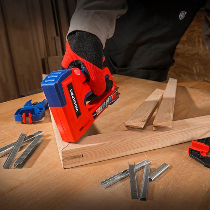 Workpro Grapadora 6 en 1 Multifunción, Compatible con Grapas T21, T50, T25, T20, 18ga y Pin, Dos Potencias de Grapado, Diseño Ergonómico, Azul y Rojo 6 Workpro Grapadora 6 en 1 Multifunción, Compatible con Grapas T21, T50, T25, T20, 18ga y Pin, Dos Potencias de Grapado, Diseño Ergonómico, Azul y Rojo 6