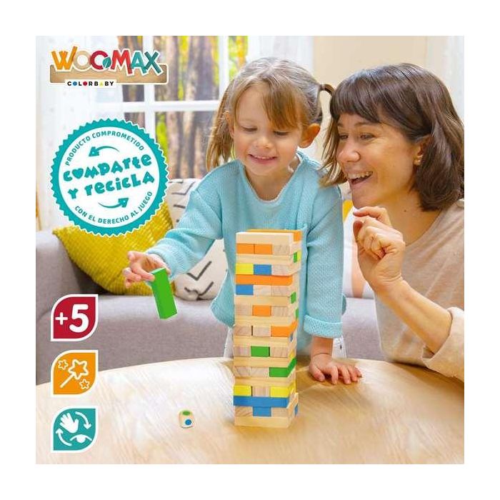 Torre blocs de madera 26 cm con 58 piezas (woomax) 4 Torre blocs de madera 26 cm con 58 piezas (woomax) 4