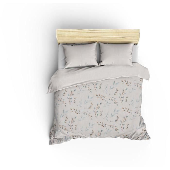 Juego de cama - 1 funda nórdica 220x240 cm + 2 fundas de almohada 60x60 cm - 100% algodón - Menta 2 Juego de cama - 1 funda nórdica 220x240 cm + 2 fundas de almohada 60x60 cm - 100% algodón - Menta 2