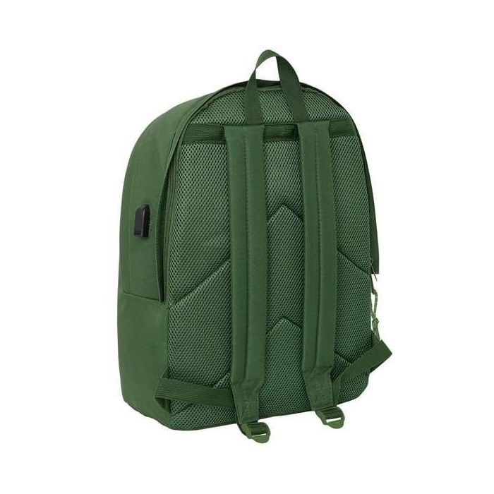 Safta Mochila Doble Portátil 15,6" con USB, Real Madrid Chica Caqui, 31x44x18 cm 6