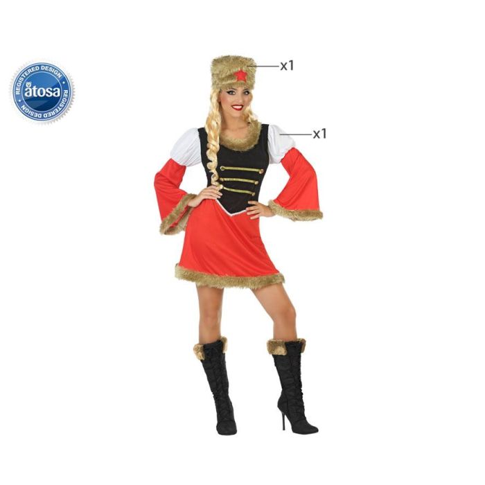 Disfraz de Mujer Temática Rusa con Vestido y Sombrero para Adulto Tallas M-L Disfraz de Mujer Temática Rusa con Vestido y Sombrero para Adulto Tallas M-L