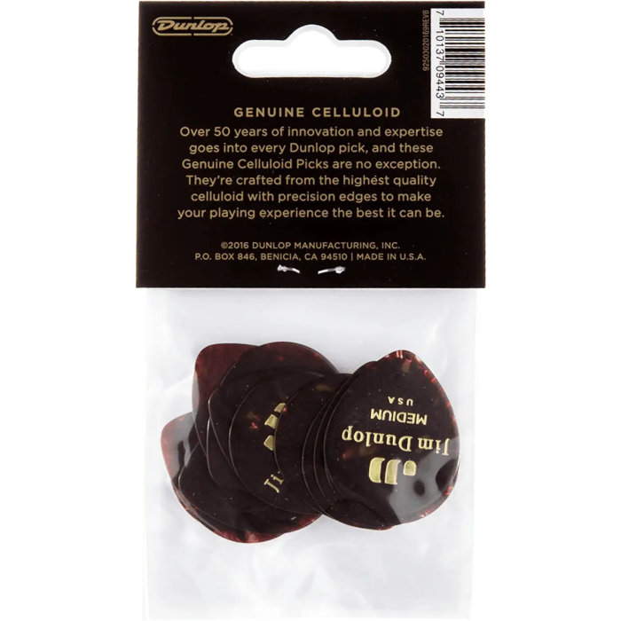 Dunlop Pack 12 Púas Genuine Celluloid Teardrop Medium 2 Dunlop Pack 12 Púas Genuine Celluloid Teardrop Medium 2