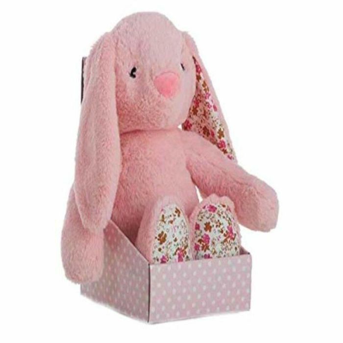 Creaciones Llopis Conejo de Peluche con Flores Rosas 40 cm, Poliéster, +3 Años