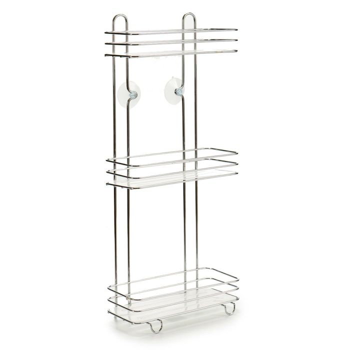 Estantería Recta Alta Baño Triple Berilo 26x59.5x13.5 cm Metal Cromado y Plástico (6 Unidades) 1 Estantería Recta Alta Baño Triple Berilo 26x59.5x13.5 cm Metal Cromado y Plástico (6 Unidades) 1