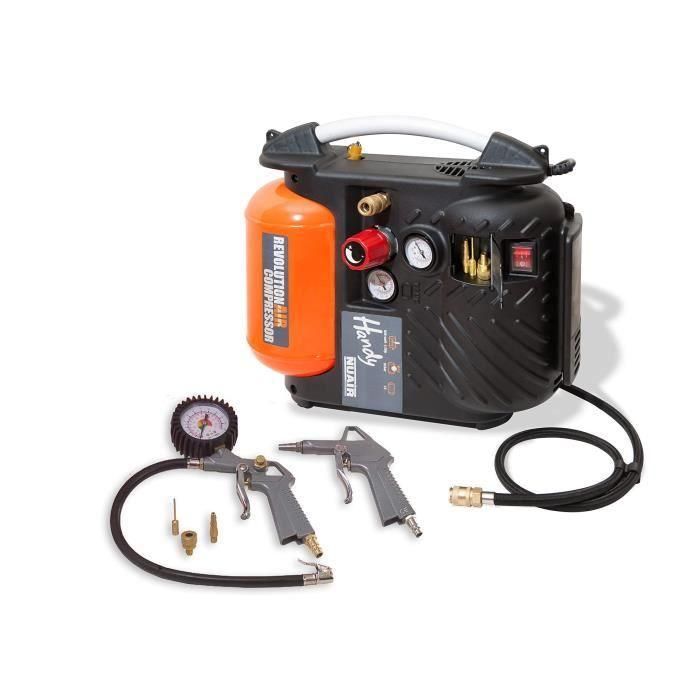 Compresor REVOLUTION'AIR - HANDY COMP. 5 L 1,5 HP + T + PGS + SBC + 3 PUNTAS 1 Compresor REVOLUTION'AIR - HANDY COMP. 5 L 1,5 HP + T + PGS + SBC + 3 PUNTAS 1