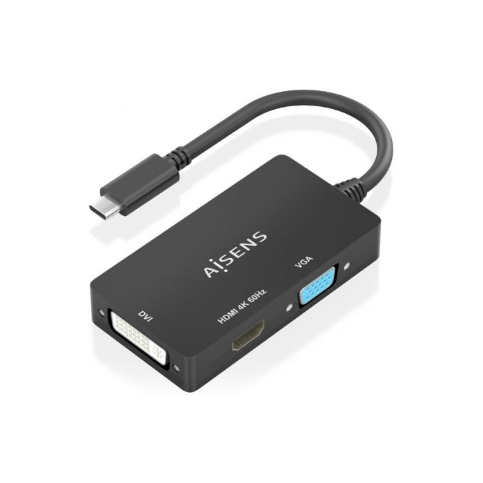 Conversor HDMI Aisens A109-0954/ USB Tipo-C Macho - DVI/HDMI/VGA Hembra/ 15cm/ Negro 0 Conversor HDMI Aisens A109-0954/ USB Tipo-C Macho - DVI/HDMI/VGA Hembra/ 15cm/ Negro 0