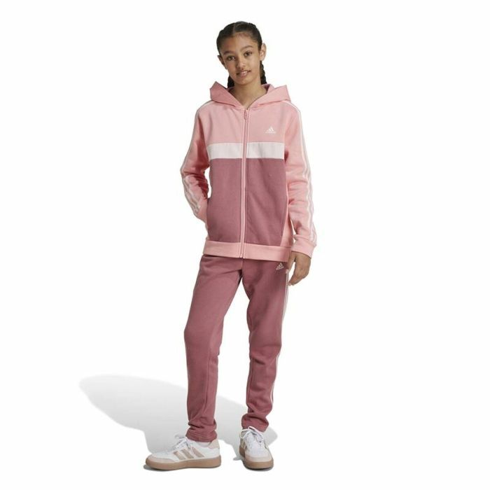 Chándal Infantil Adidas Tiberio 3-Stripes Colorblock Fleece Rosa 4