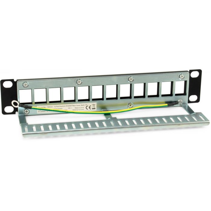 EQUIP 769331 Patch Panel 12x Cat6A 10" FTP 1HE Keystone Montaje en Bastidor Negro 1