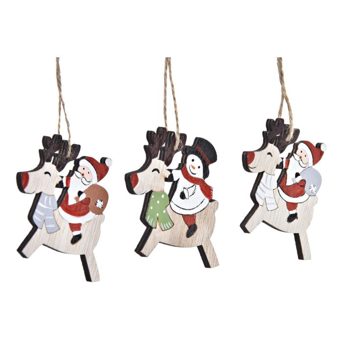 DKD Home Decor Adorno Colgante Navideño de Reno Tradicional MDF Rojo y Natural Set de 3 piezas 1.5 x 8 x 21.2 cm 1 DKD Home Decor Adorno Colgante Navideño de Reno Tradicional MDF Rojo y Natural Set de 3 piezas 1.5 x 8 x 21.2 cm 1