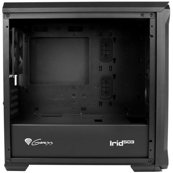 GENESIS Irid 503 Caja PC Gaming Micro Torre compatible micro ATX/Mini-ITX con panel de vidrio templado y filtro anti-polvo Negro 1 GENESIS Irid 503 Caja PC Gaming Micro Torre compatible micro ATX/Mini-ITX con panel de vidrio templado y filtro anti-polvo Negro 1