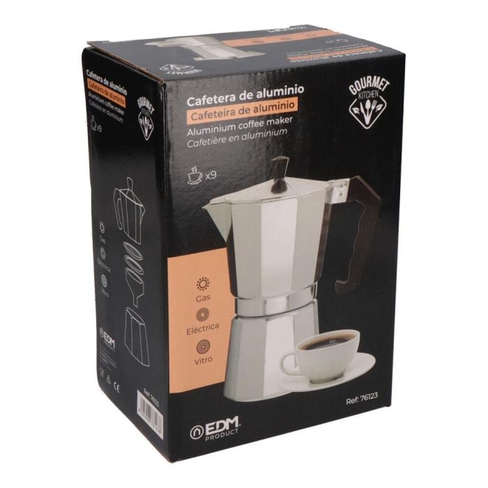 Cafetera de aluminio de 9 tazas edm 2