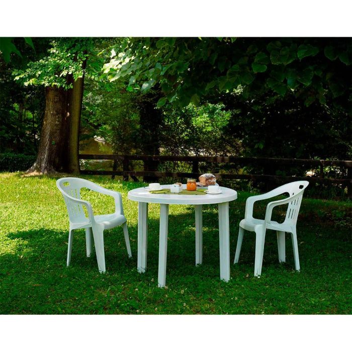 Ipae Progarden Mesa Redonda Tondo Ø90 x 72 cm Blanca Exterior Resina Uso Doméstico 1
