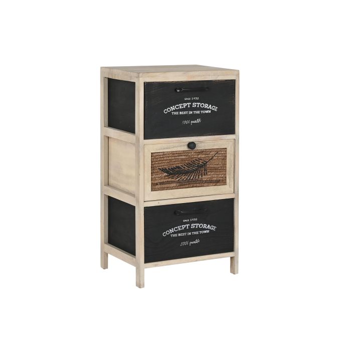 Cajonera Basicos DKD Home Decor Natural Negro 30 x 73.5 x 40 cm Cajonera Basicos DKD Home Decor Natural Negro 30 x 73.5 x 40 cm