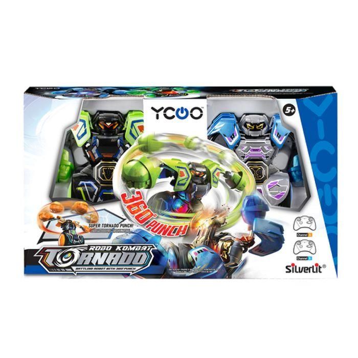 Robot de combate - SILVERLIT - Kombat Tornado - Capacidad de destrucción - Ataque de 360° - Conjunto de 2 robots 2 Robot de combate - SILVERLIT - Kombat Tornado - Capacidad de destrucción - Ataque de 360° - Conjunto de 2 robots 2