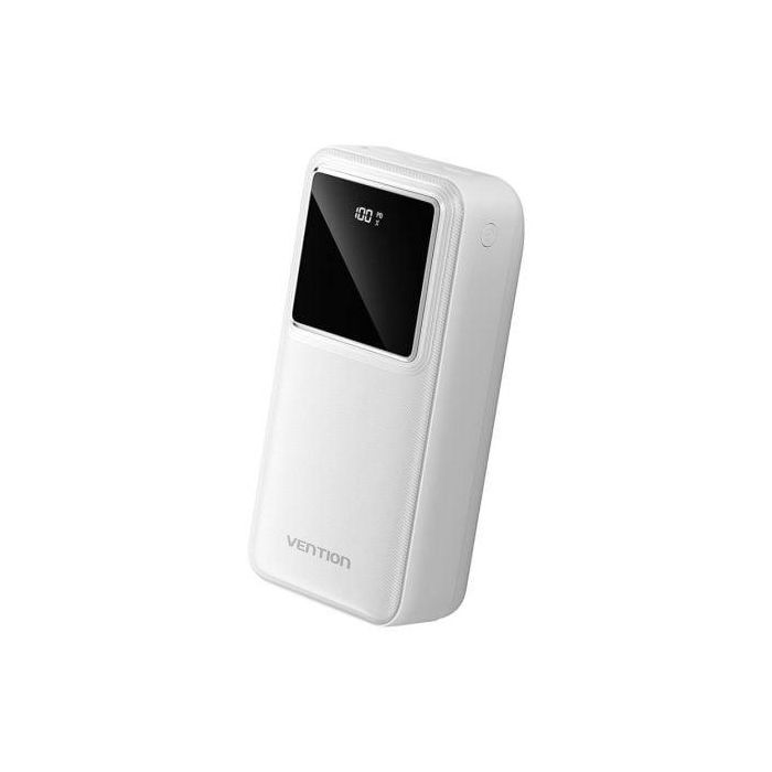 Vention FHMW0 Powerbank 30000mAh, 22.5W, Blanca, Carga Rápida USB-C y USB-A para iPhone y Móviles Android