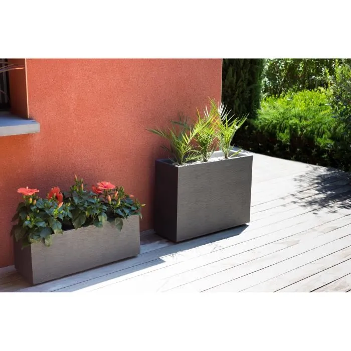 Eda Muret Loft Graphit Caja de flores 46 L - 78.5 x 29.5 x 60 cm - Gris antracita 4