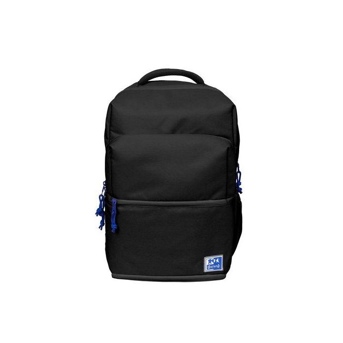 Oxford Mochila Expandible +5 cm, Diseño Ergonómico, 13 Compartimentos, Negro