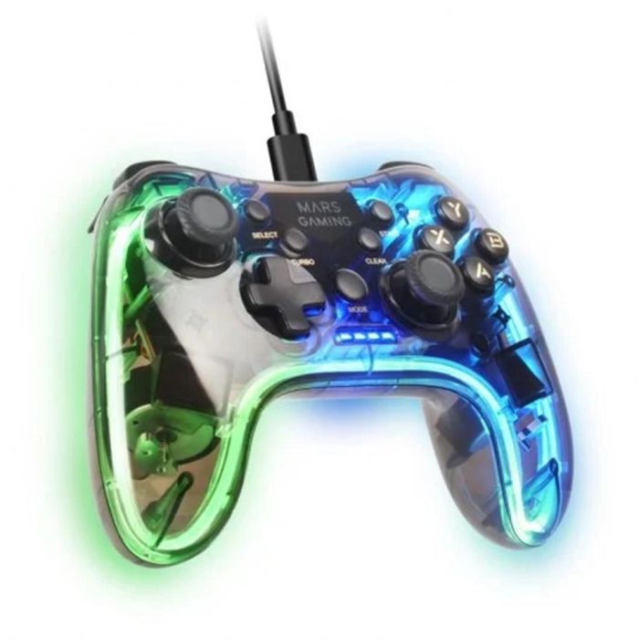 Mars Gaming MGP-C Gamepad RGB Neon Translucido, Vibración Háptica Dual, Cable USB-C Extraíble, Compatible PC Switch PS3 Android 1 Mars Gaming MGP-C Gamepad RGB Neon Translucido, Vibración Háptica Dual, Cable USB-C Extraíble, Compatible PC Switch PS3 Android 1