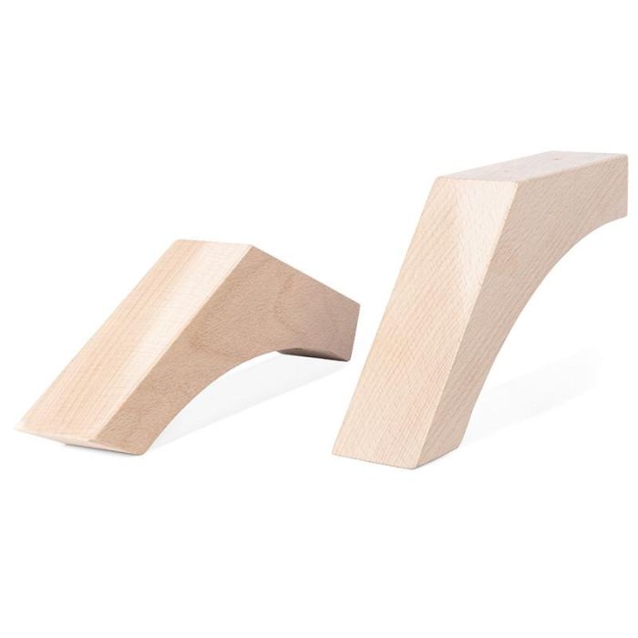 Q&Q Pata de Madera Boomerang 105 mm Natural para Sofás y Muebles 2