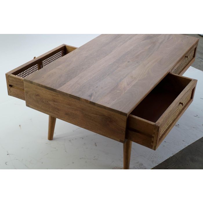 DKD Home Decor Mesa Centro Tropical Mango y Ratán Natural 60 x 46 x 115 cm 6