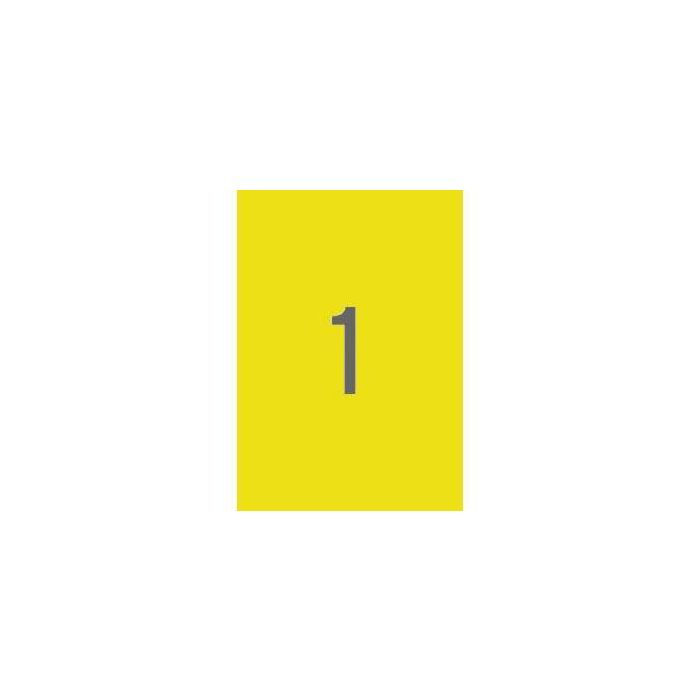 Apli Etiquetas Adhesivas 210x297 mm Amarillo para Inkjet y Láser, Pack de 20 Hojas