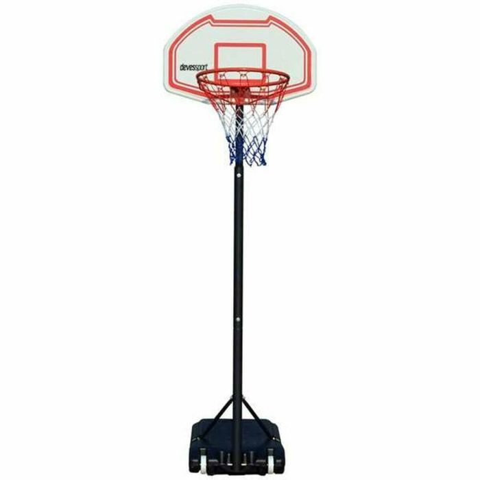 Ociotrends Canasta de Baloncesto Ajustable Altura 165 a 210 cm - Polietileno, Edad +10 Años, Colores Negro/Blanco/Rojo