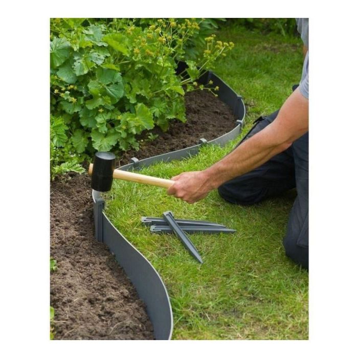 Nature Lote de 10 anclajes para borde de jardín Polipropileno Gris H19.5 x 1.9 x 1.8 cm 8 Nature Lote de 10 anclajes para borde de jardín Polipropileno Gris H19.5 x 1.9 x 1.8 cm 8