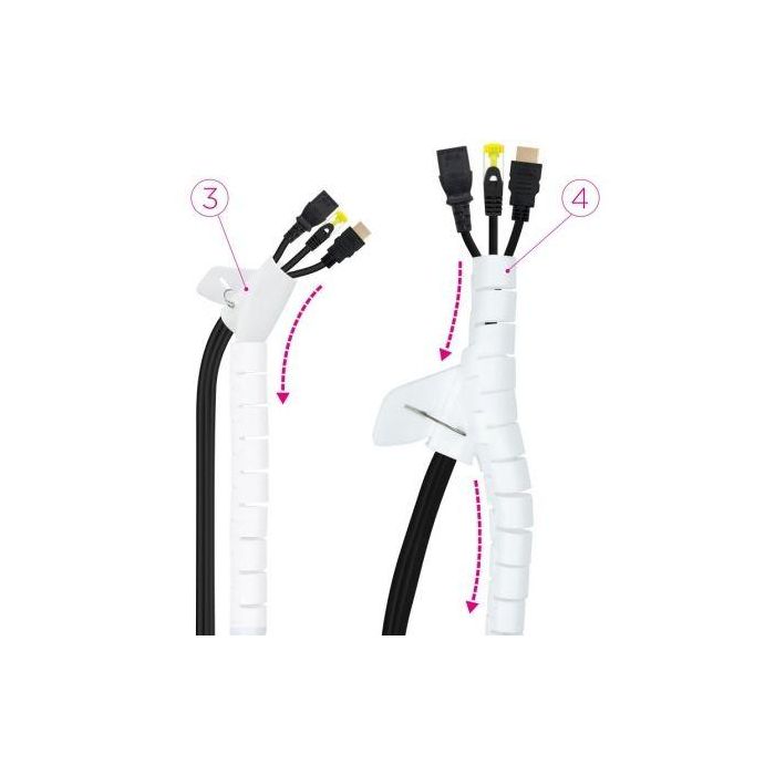 Nano Cable 10.36.0003-W Organizador de Cables Flexible Blanco 3m Capacidad 25mm 3 Nano Cable 10.36.0003-W Organizador de Cables Flexible Blanco 3m Capacidad 25mm 3