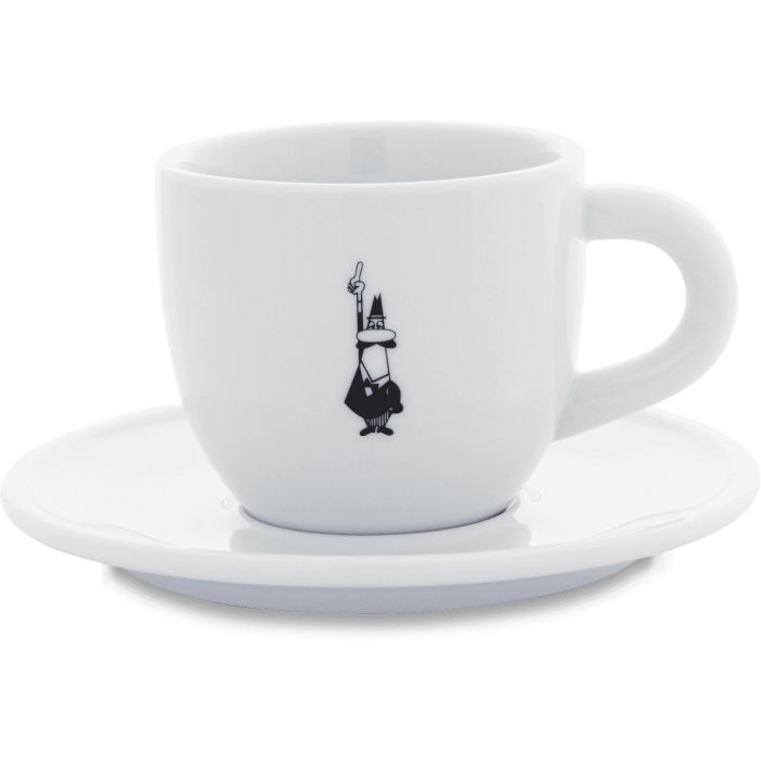 Bialetti Y0TZ099 Taza de Capuchino Istituzionale con Platillo – Porcelana Blanco 240ml