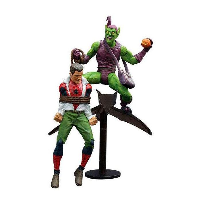 Diamond Collection Figura Marvel Select Classic Green Goblin VS Spider-Man con accesorios, 18 cm