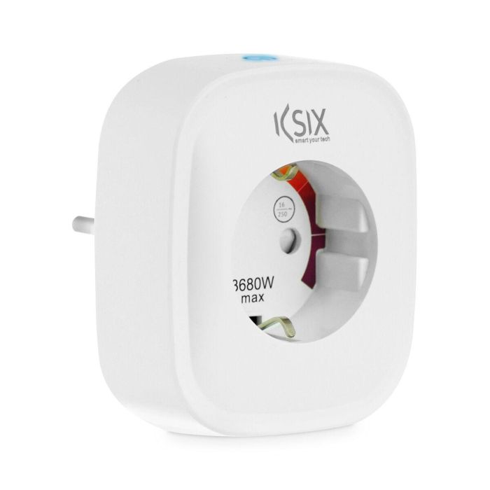 Enchufe Inteligente KSIX Smart Energy Slim WiFi 250V Blanco Enchufe Inteligente KSIX Smart Energy Slim WiFi 250V Blanco