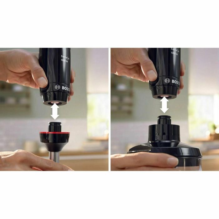 Bosch MSM4B621 Batidora de Mano 1000W con 4 Cuchillas Afiladas, Bol Mezclador, Mini Picadora, Varillas y Engranaje Cerámico