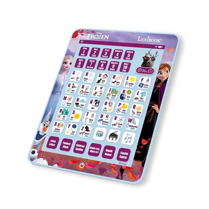 Tablet educativa bilingüe ingles-español frozen con 80 actividades. 24.4x19x1.5 cm 2