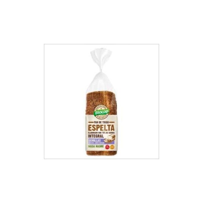 BIOCOP Pan de Molde Espelta Integral con Semillas y Masa Madre 400g - Alto en Fibra y Proteínas