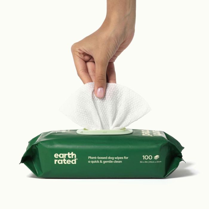 Earth Rated Toallitas Sin Perfume 100 Unidades Hipoalergénicas para Perros Aseo Diario con Aloe Vera y Manzanilla 6