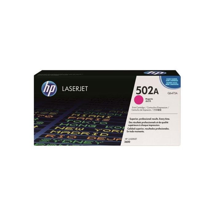 HP Q6473A Tóner Original 502A Magenta para HP LaserJet 3600, Rendimiento Estándar 4000 Páginas