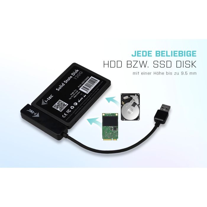 Caja Externa i-Tec MYSAFEU313 SATA II USB Negro USB-A USB 3.2 12