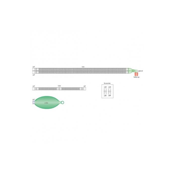 Circuito Respiratorio Flextube 22 mm- 2 L -1,6M 1 Unidad