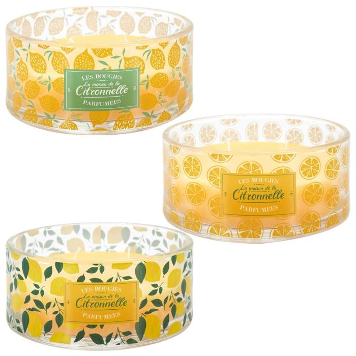 Home Deco Factory Vela Citronela Antimoustique 4 Mechas Vidrio 760g d.19cm h.7,5cm 25h 2